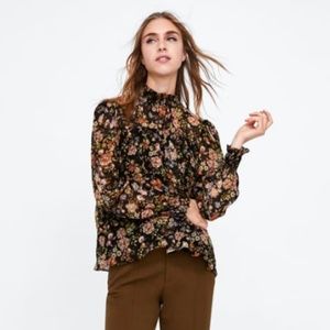 Zara Floral Print Blouse